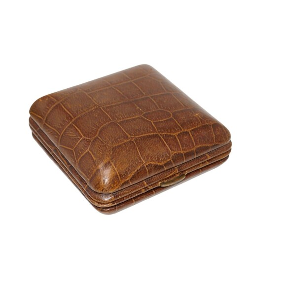 Phinney Walker Brown Alligator Traveling Alarm Clock with Box PW28 WORKS - Picture 6 of 14